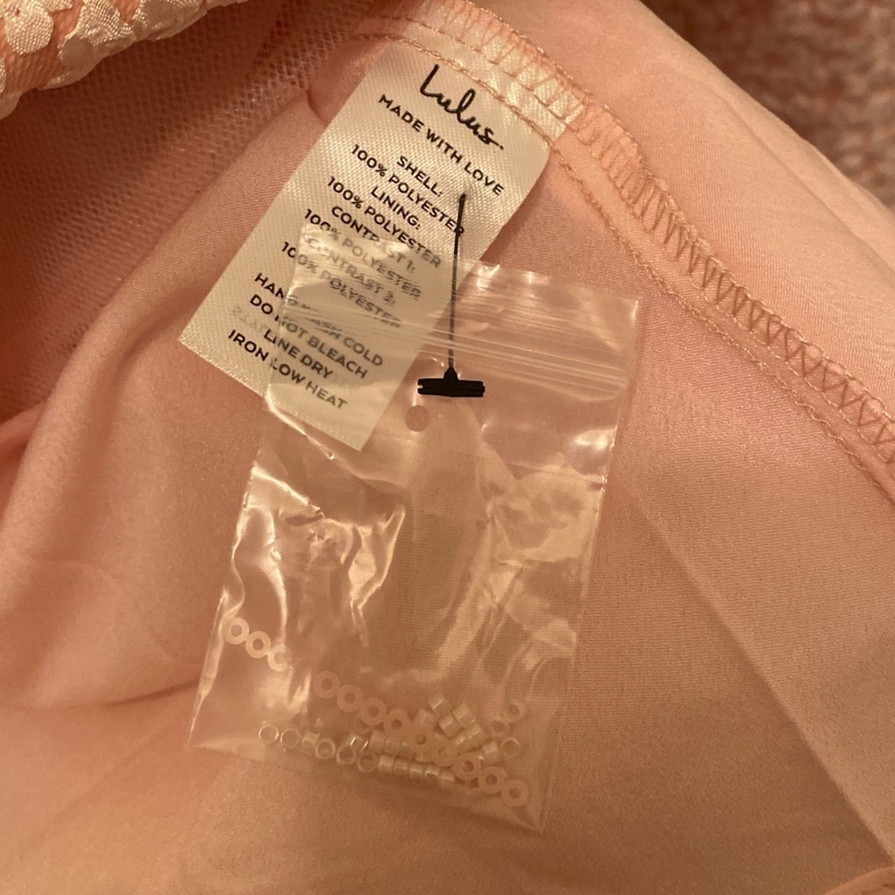NWT Lulu's Pink Jacquard Floral Tie-Strap Mini Dress - Picture 9 of 10